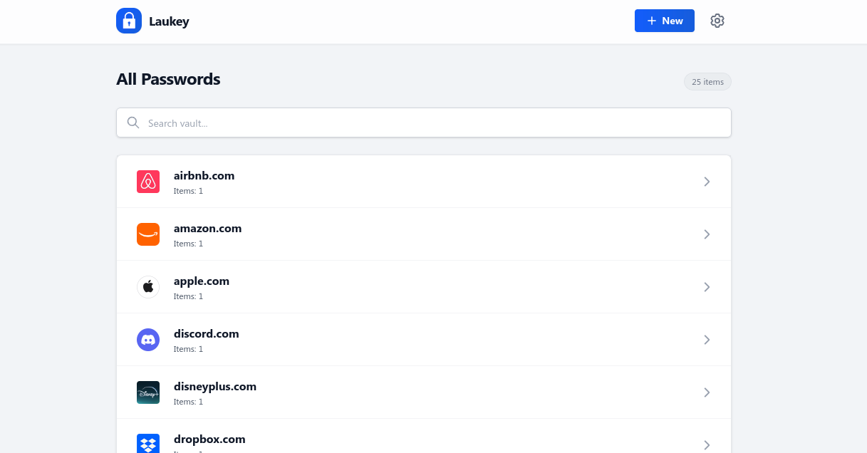 Laukey main dashboard
